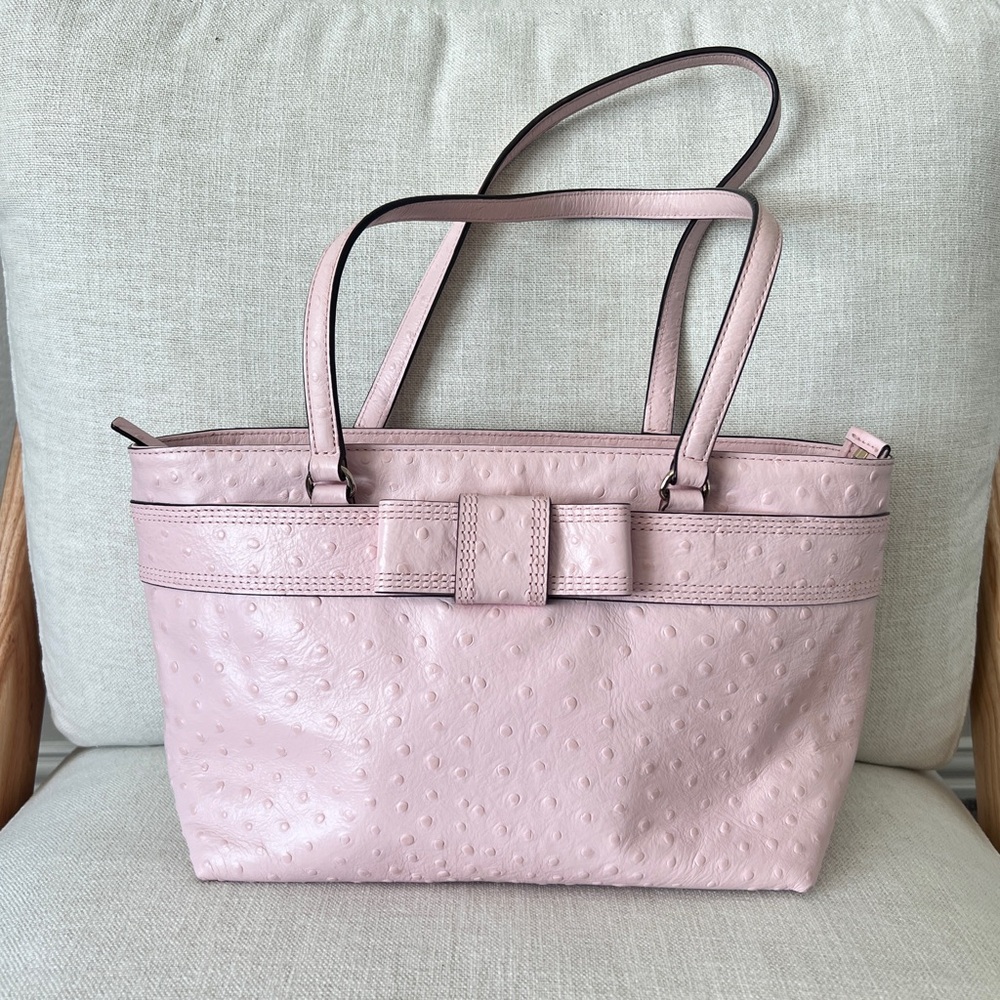 Kate Spade Valencia Road Pink Ostrich Tote Bag